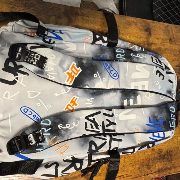 Graffiti Multicolor Backpack Large Capacity Everyday Use - Picture 2 of 3